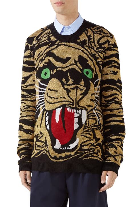 gucci tiger sweater black ish|gucci tiger brooch.